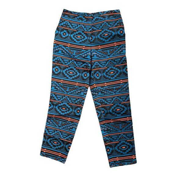 RARE Jenni Kayne | Aztec Ethnic Abstract Blue Blazer Pants Set Silk Blend XS 4 - Picture 5 of 15